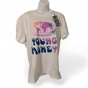 American Eagle Women's White and Cream T-shirt